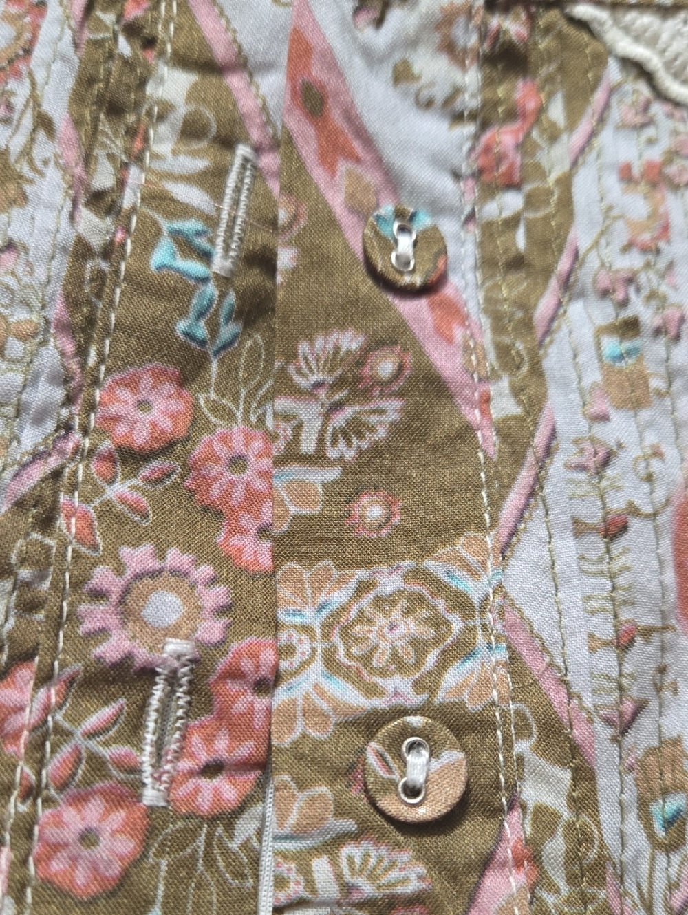 &merci Women's Printed Floral Long Sleeve Top - Cream & Brown Size Medium NWT - Picture 6 of 6